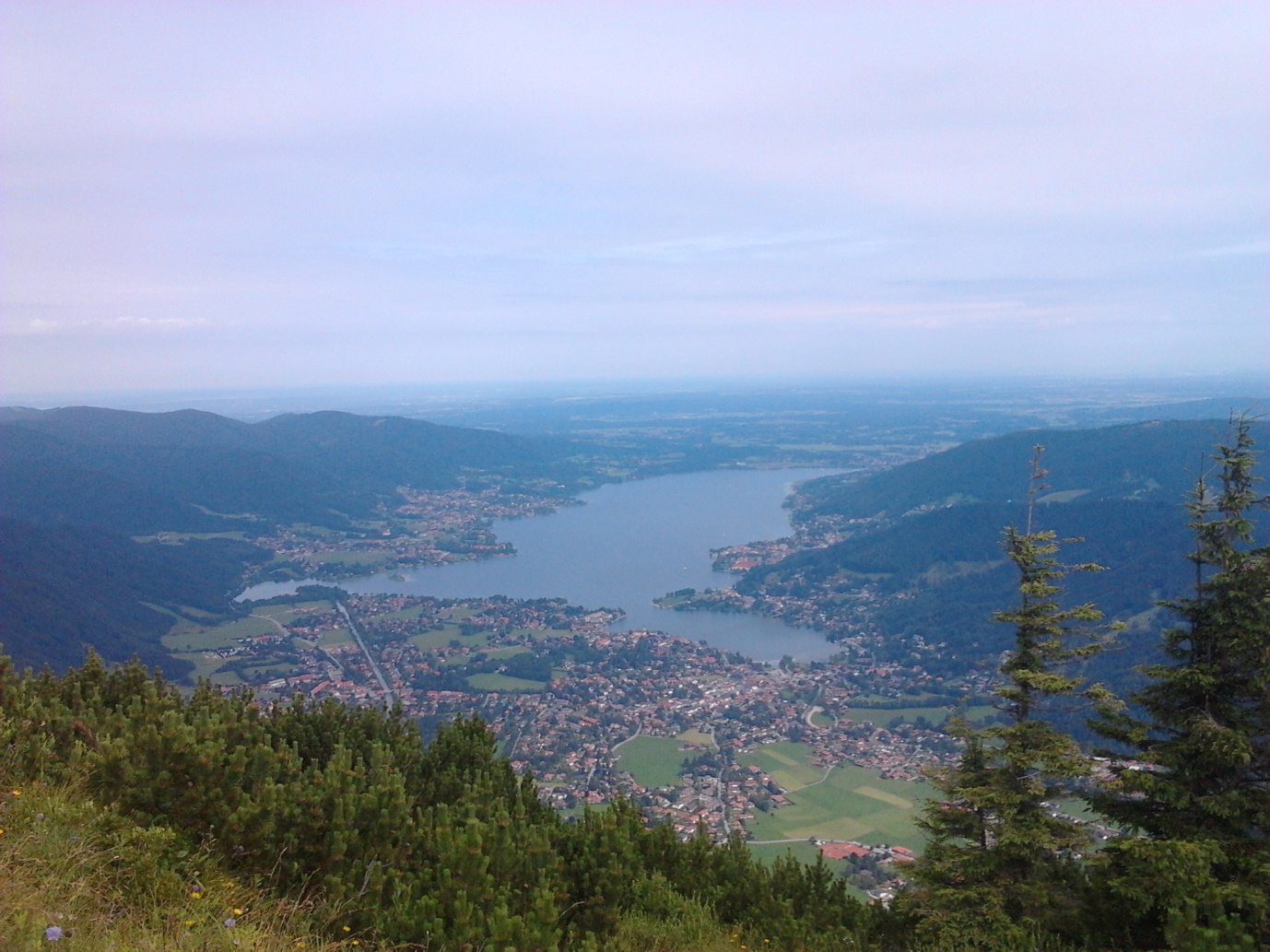 The view of Tegernsee lake from the Wallberg summit (1600m, located to the south east of the lake).