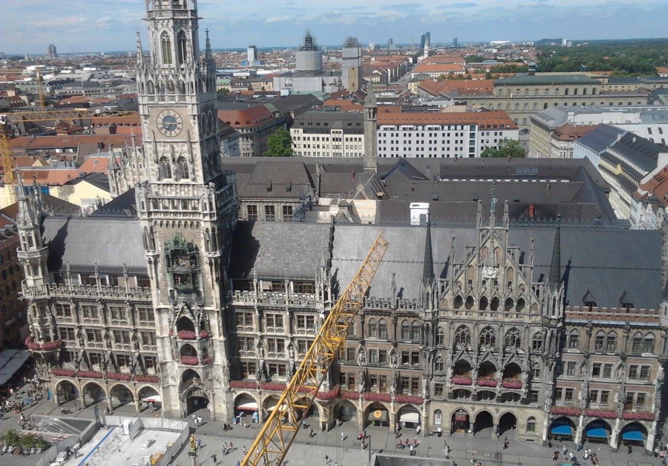 The view of the Neues Rathaus (New Townhall) taken from the top of St. Peter’s